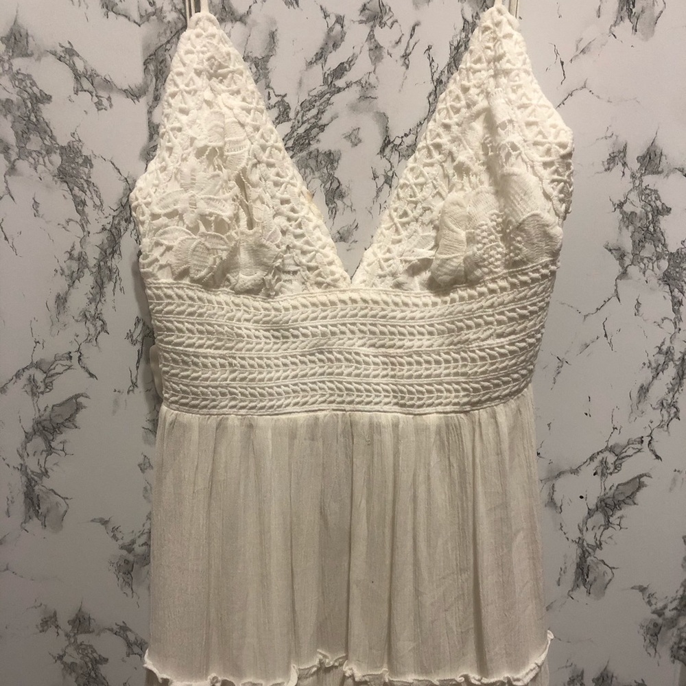 White spaghetti strap dress!